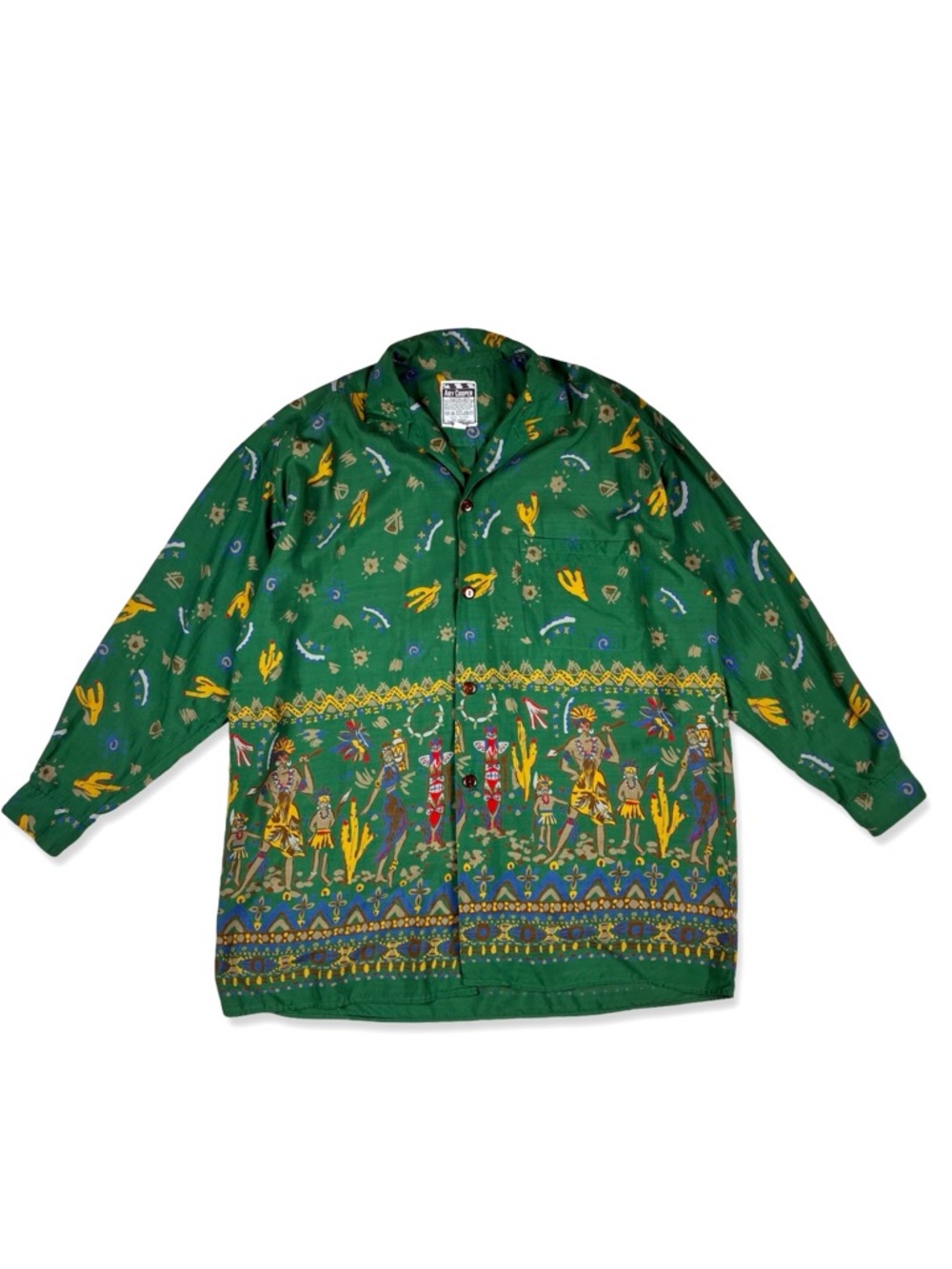 Ary Cooper Vintage 90s Tiki Polynesian Long Sleeve Shirt